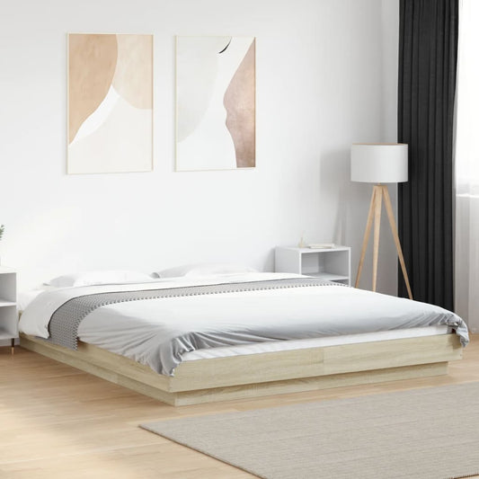 Bed Frame without Mattress Sonoma Oak 160x200 cm