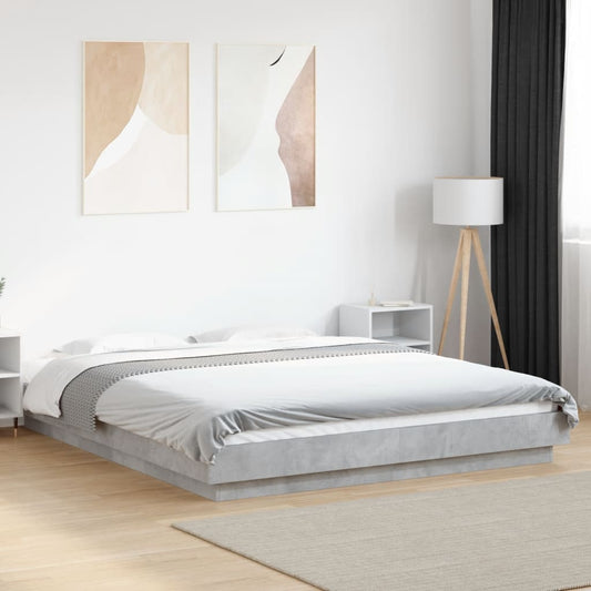 Bed Frame without Mattress Concrete Grey 160x200 cm