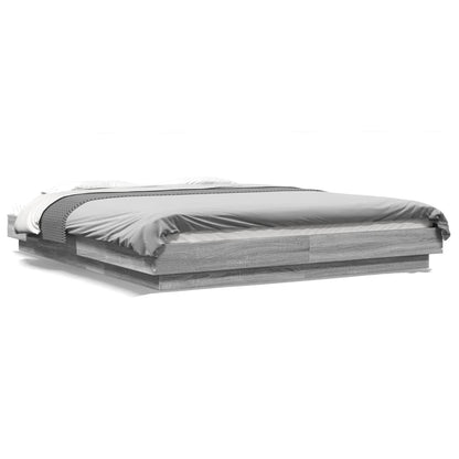 Bed Frame without Mattress Grey Sonoma 160x200 cm