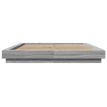 Bed Frame without Mattress Grey Sonoma 160x200 cm
