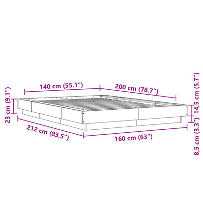 Bed Frame without Mattress White 140x200 cm