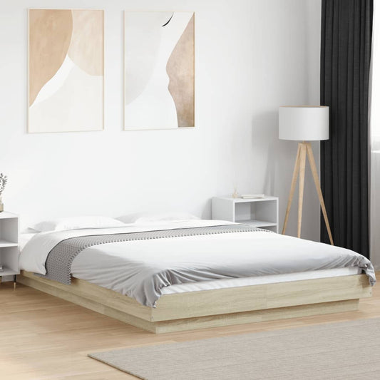 Bed Frame without Mattress Sonoma Oak 120x200 cm