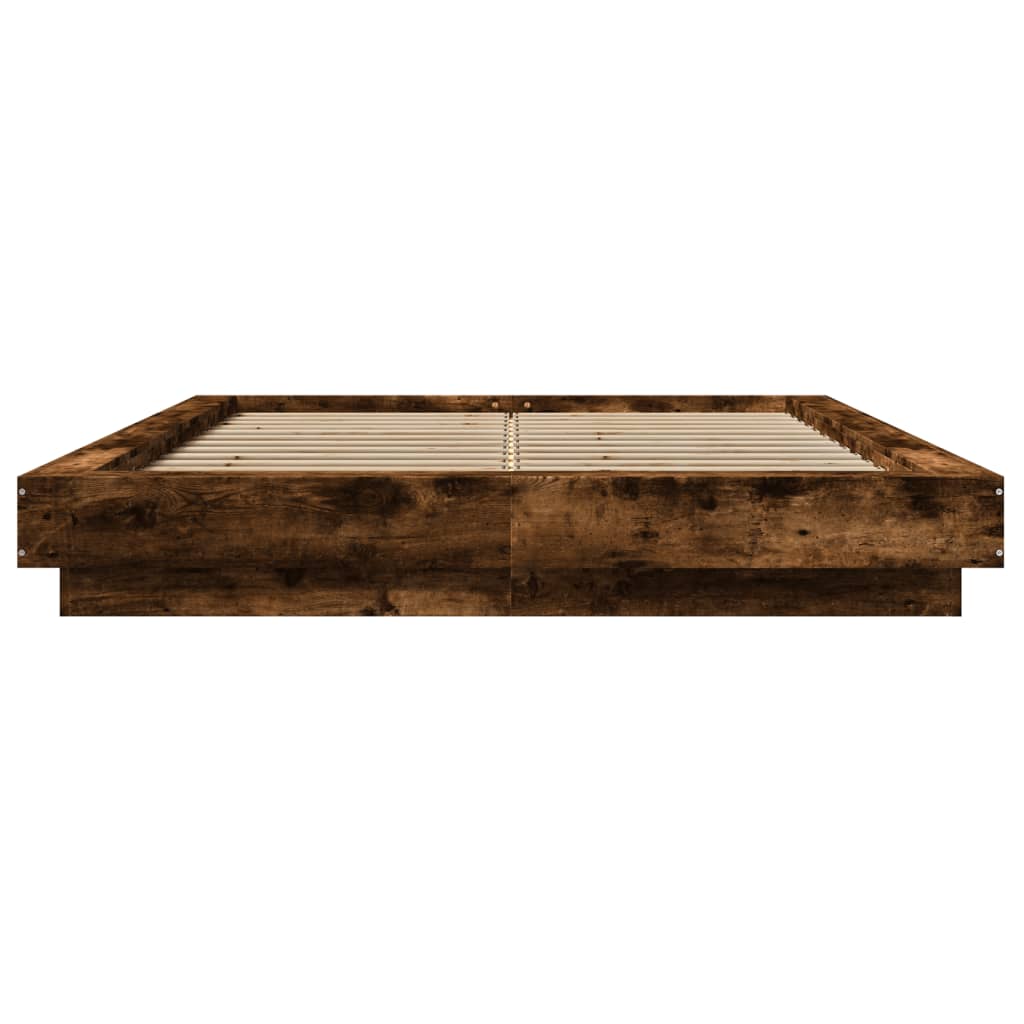 Bed Frame without Mattress Smoked Oak 120x200 cm