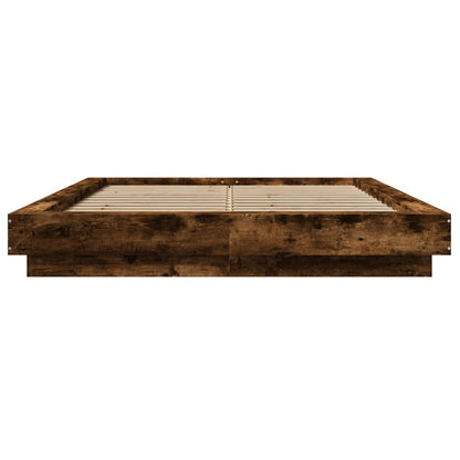 Bed Frame without Mattress Smoked Oak 120x200 cm