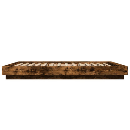 Bed Frame without Mattress Smoked Oak 120x200 cm