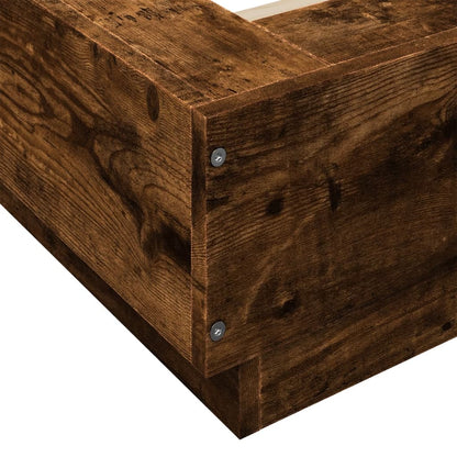 Bed Frame without Mattress Smoked Oak 120x200 cm