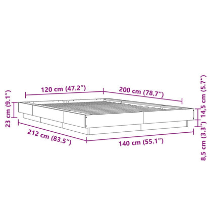 Bed Frame without Mattress Smoked Oak 120x200 cm