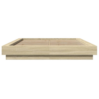Bed Frame without Mattress Sonoma Oak 140x190 cm