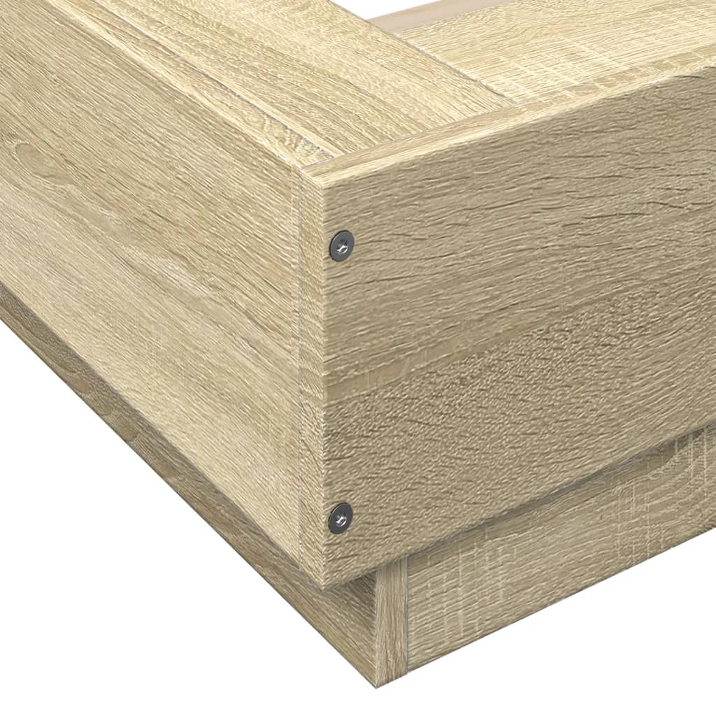Bed Frame without Mattress Sonoma Oak 140x190 cm