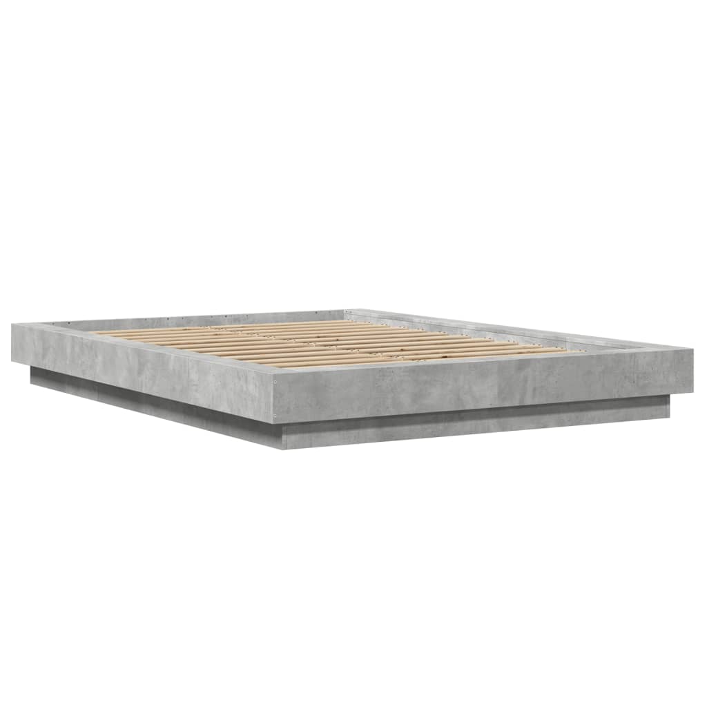 Bed Frame without Mattress Concrete Grey 140x190 cm