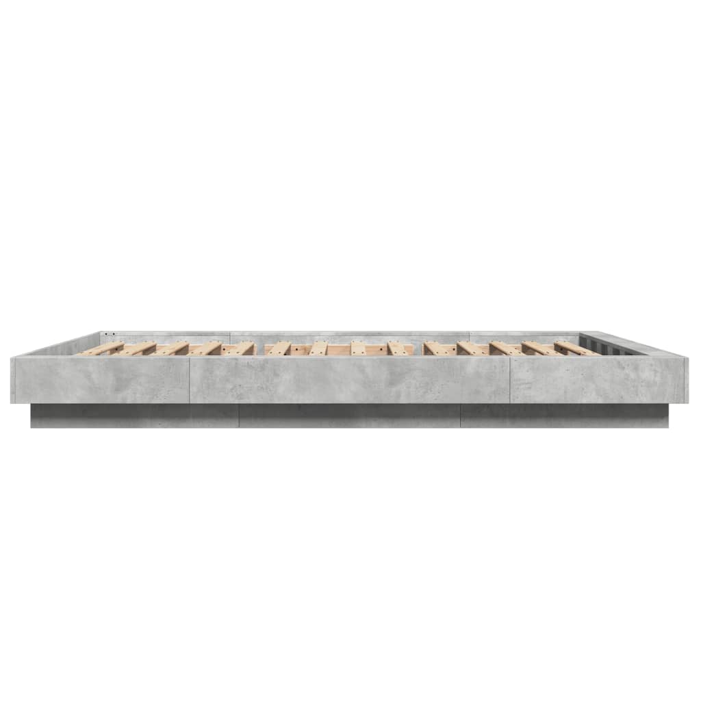 Bed Frame without Mattress Concrete Grey 140x190 cm