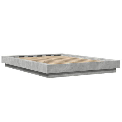 Bed Frame without Mattress Concrete Grey 140x190 cm
