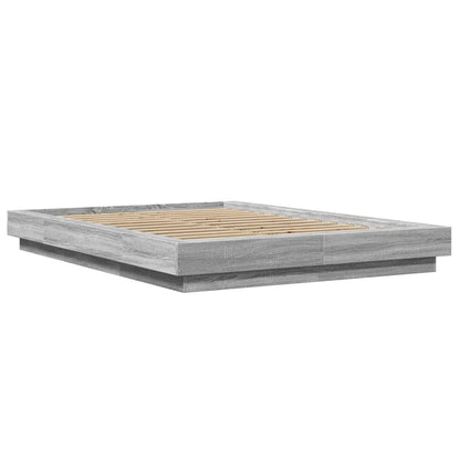 Bed Frame without Mattress Grey Sonoma 140x190 cm