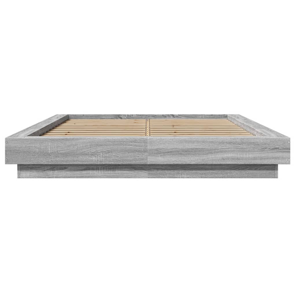 Bed Frame without Mattress Grey Sonoma 140x190 cm