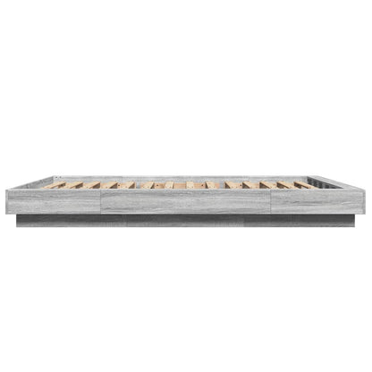 Bed Frame without Mattress Grey Sonoma 140x190 cm