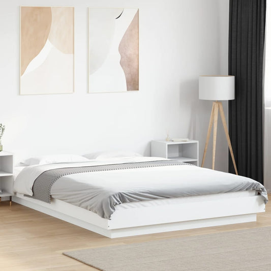 Bed Frame without Mattress White 135x190 cm Double