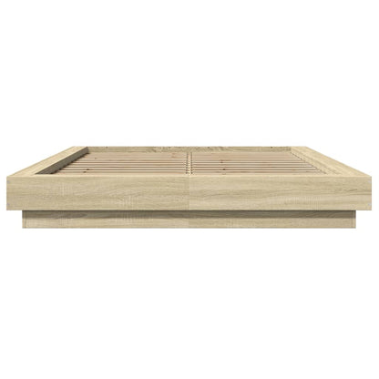 Bed Frame without Mattress Sonoma Oak 135x190 cm Double