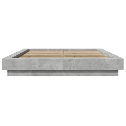 Bed Frame without Mattress Concrete Grey 120x190 cm Small Double