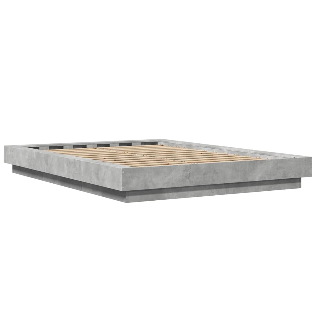 Bed Frame without Mattress Concrete Grey 120x190 cm Small Double
