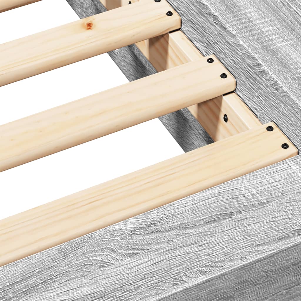 Bed Frame without Mattress Grey Sonoma 90x190 cm Single