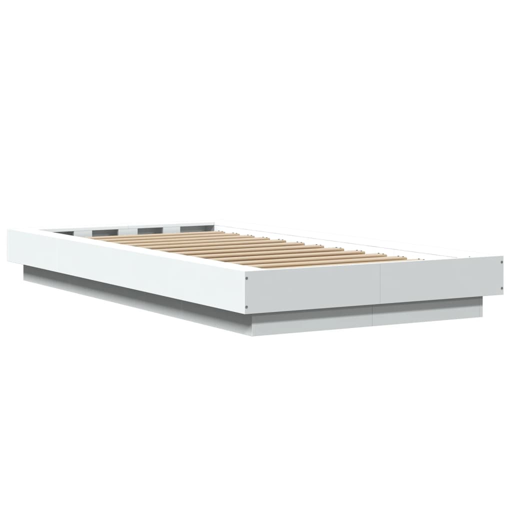 Bed Frame without Mattress White 75x190 cm Small Single