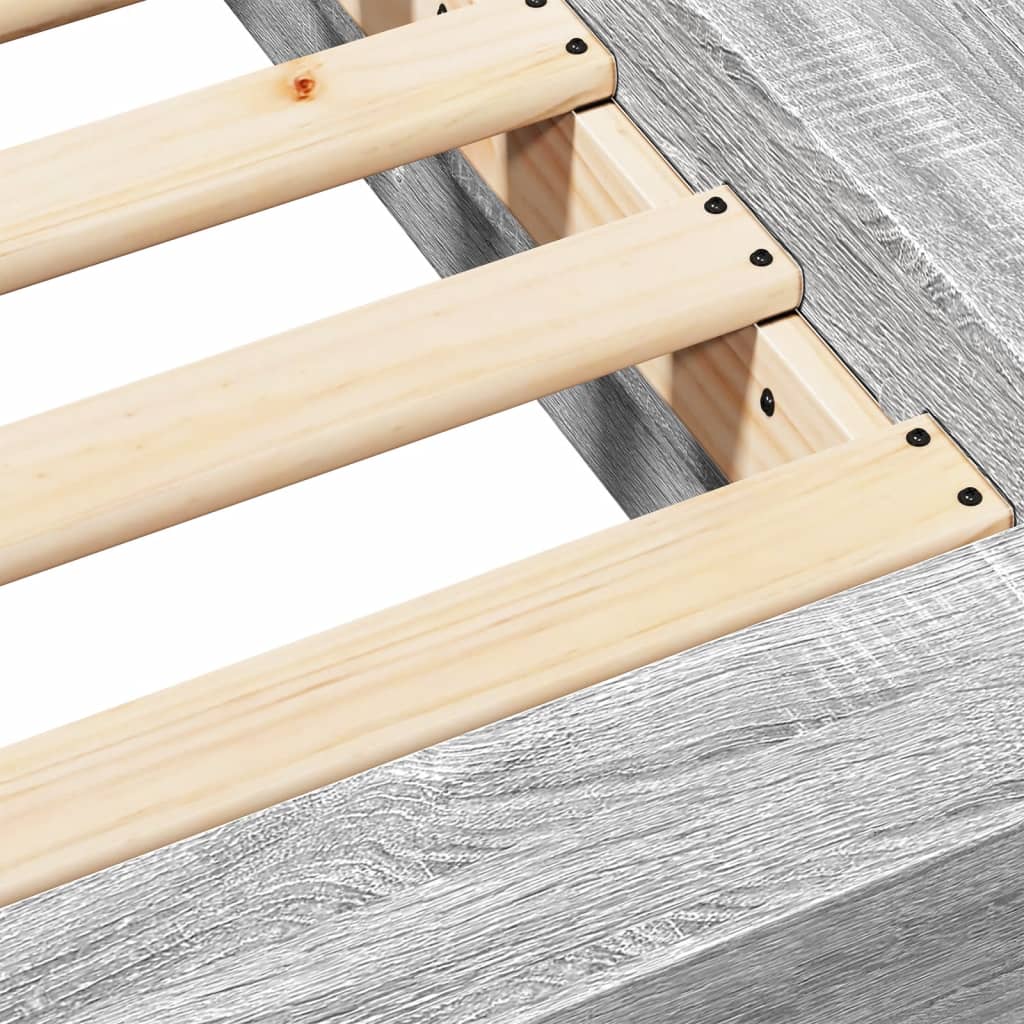 Bed Frame without Mattress Grey Sonoma 75x190 cm Small Single