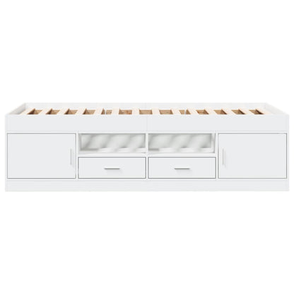 Daybed with Drawers without Mattress White 90x200 cm