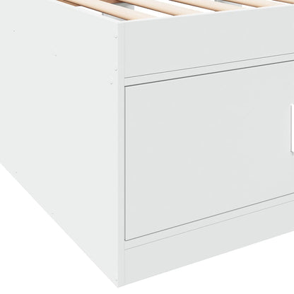 Daybed with Drawers without Mattress White 90x200 cm
