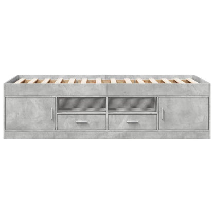 Daybed with Drawers without Mattress Concrete Grey 90x200 cm