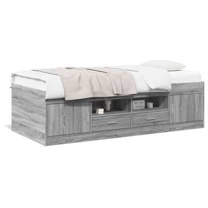 Daybed with Drawers without Mattress Grey Sonoma 90x200 cm