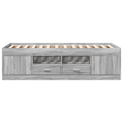 Daybed with Drawers without Mattress Grey Sonoma 90x200 cm