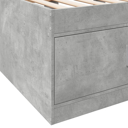 Daybed with Drawers without Mattress Concrete Grey 90x190 cm Single