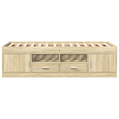 Daybed with Drawers without Mattress Sonoma Oak 75x190 cm Small Single