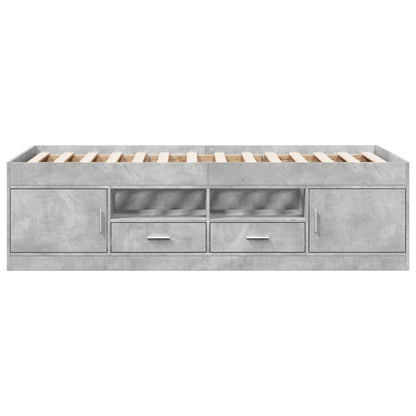Daybed with Drawers without Mattress Concrete Grey 75x190 cm Small Single