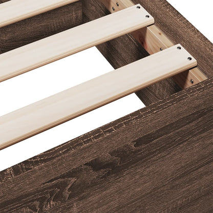 Bed Frame with Drawers without Mattress Brown Oak 200x200 cm