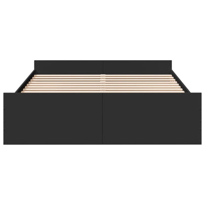 Bed Frame with Drawers without Mattress Black 160x200 cm