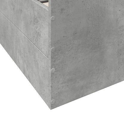 Bed Frame with Drawers without Mattress Concrete Grey 75x190 cm Small Single