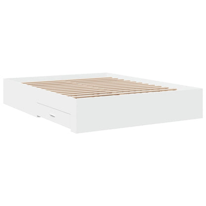 Bed Frame with Drawers without Mattress White 160x200 cm