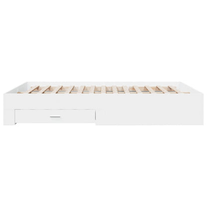 Bed Frame with Drawers without Mattress White 160x200 cm