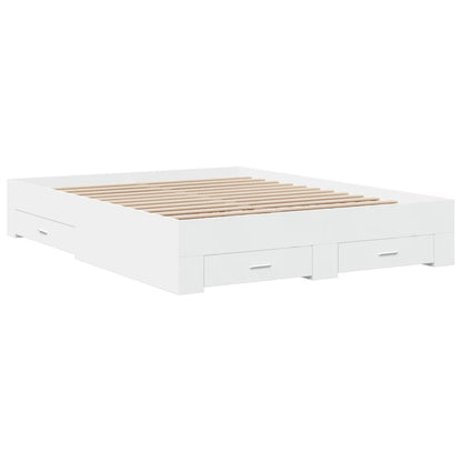 Bed Frame with Drawers without Mattress White 160x200 cm