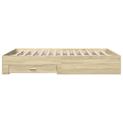 Bed Frame with Drawers without Mattress Sonoma Oak 160x200 cm