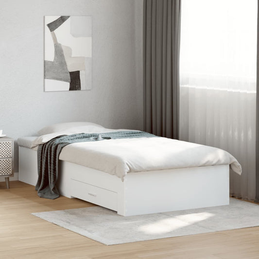 Bed Frame with Drawers without Mattress White 100x200 cm