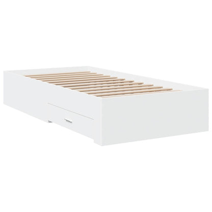Bed Frame with Drawers without Mattress White 90x200 cm