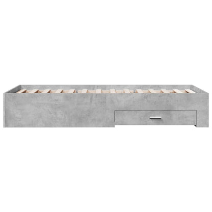 Bed Frame with Drawers without Mattress Concrete Grey 90x200 cm