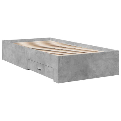 Bed Frame with Drawers without Mattress Concrete Grey 90x200 cm