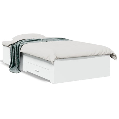 Bed Frame with Drawers without Mattress White 75x190 cm Small Single