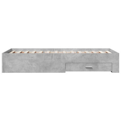 Bed Frame with Drawers without Mattress Concrete Grey 75x190 cm Small Single