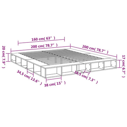 Bed Frame without Mattress White 200x200 cm