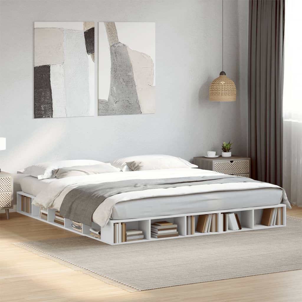 Bed Frame without Mattress White 200x200 cm