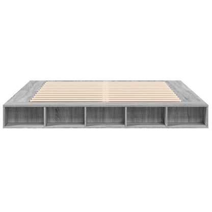 Bed Frame without Mattress Grey Sonoma 200x200 cm